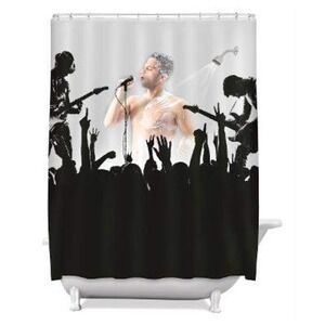 BigMouth Inc Shower Curtain Unisex OS Black White Rockstar Novelty Window